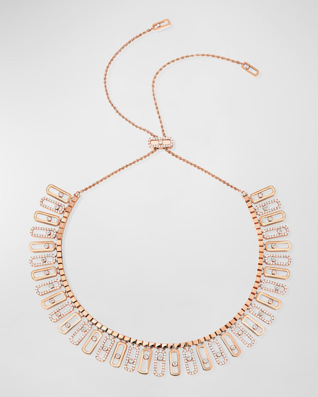 PINK GOLD MOVE ICON NECKLACE